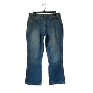 Carhartt Womens Relaxed Fit Bootcut Jeans Size 10 Short Blue Denim 5-Pockets